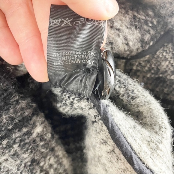 Isabel Marant Etoile Gabrie Plaid Checkered Wool Blend Coat Black White Large - Picture 8 of 9